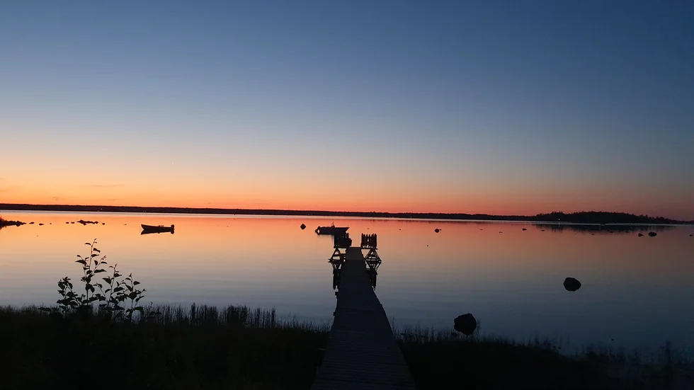 Sandön en augustimorgon.
