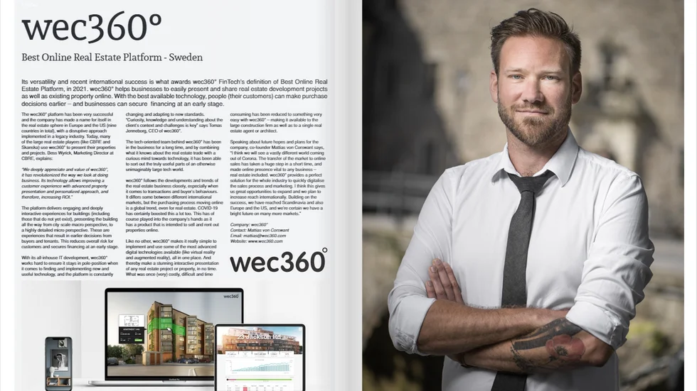 Mattias von Corswant var med och grundade företaget Wec360. Han själv kommer från Gotland, där företaget också utförde sina första stora jobb.