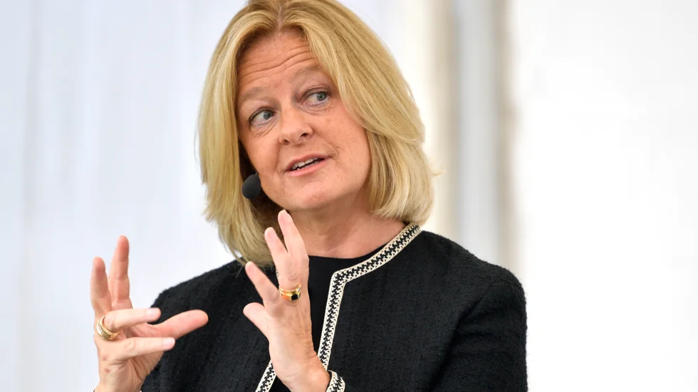 Telias vd Allison Kirkby är nöjd med andra kvartalet 2021 och pekar på både ökad omsättning och vinst. Rapporten mottogs svalt av marknaden. Arkivbild.