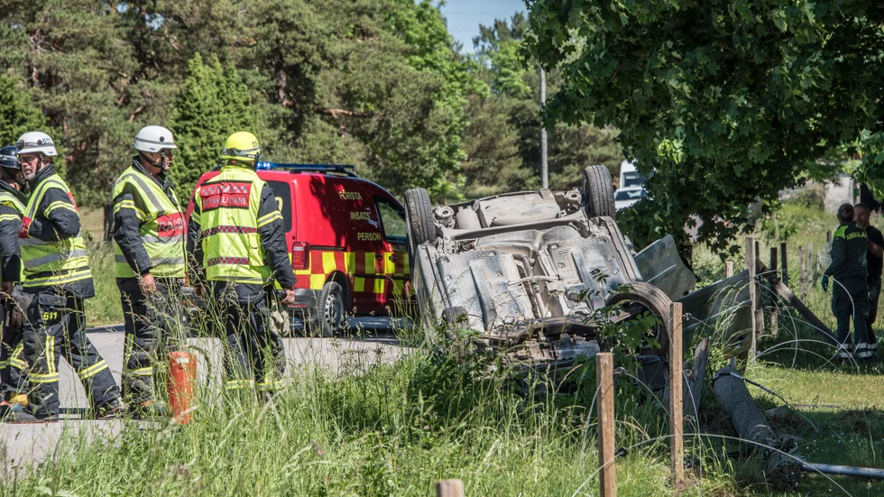Tidigt på söndagseftermiddagen inträffade en singelolycka i Eksta.