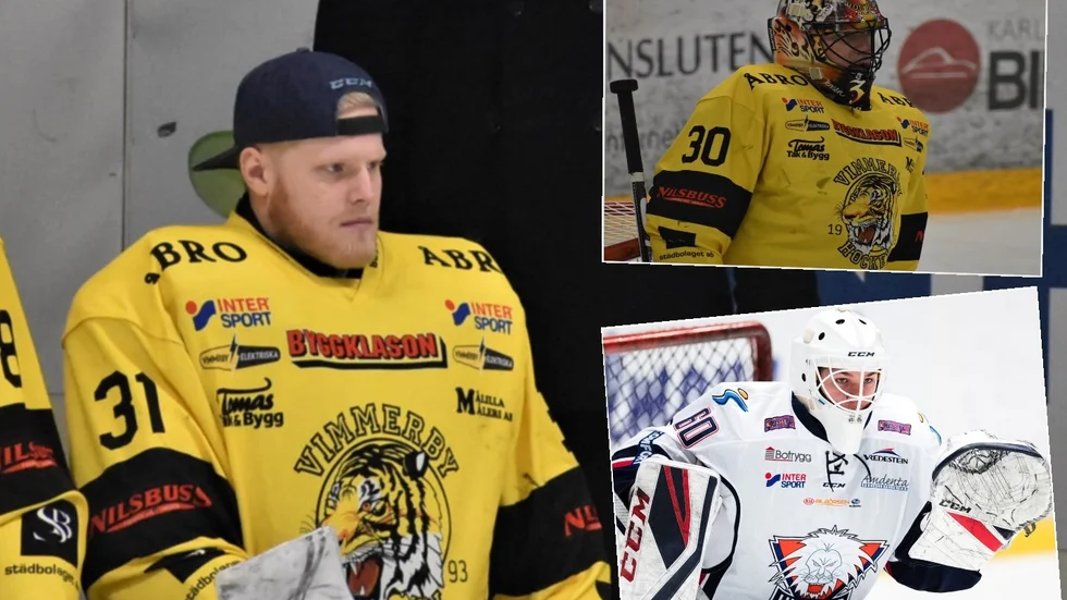 Gustav Bågenvik är redo att axla förstarollen mellan stolparna i Vimmerby Hockey.