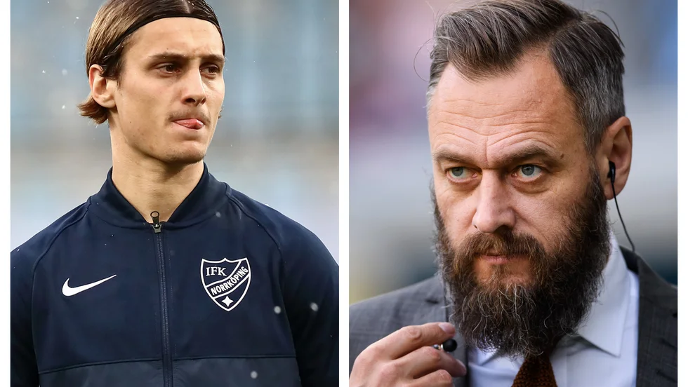 Jonathan Levi skickar iväg en passning till Olof Lundh med glimten i ögat.
