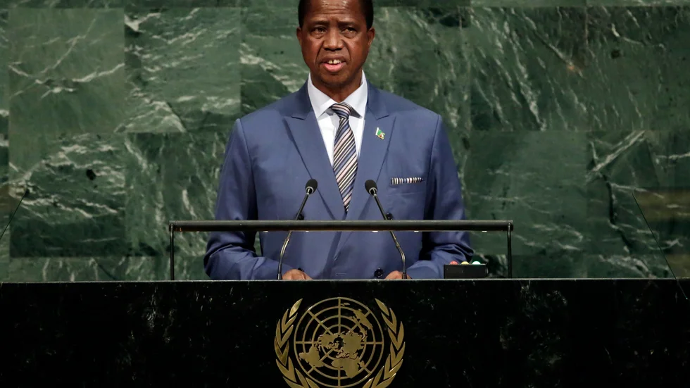 Zambias president Edgar Chagwa Lungu. Arkivbild
