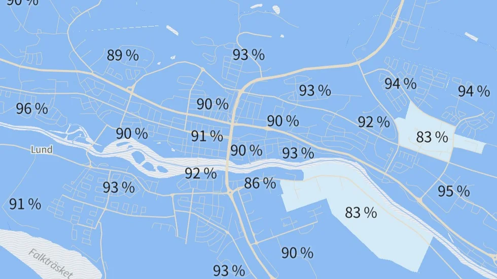 Vaccintäckningen varierar mellan stadsdelar i Skellefteå. Högst ligger Degerbyn och Prästbordet.