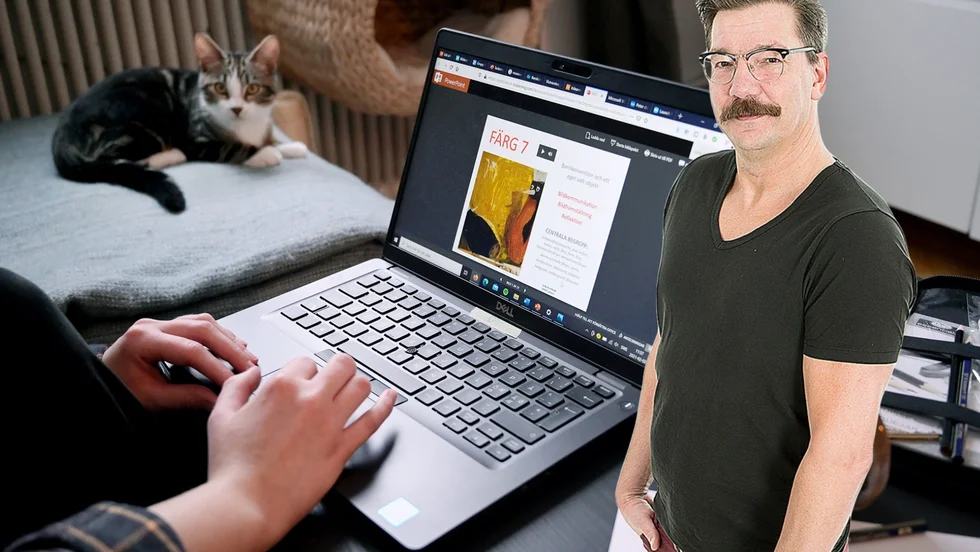  ”Att sitta mitt i mitt arbete på papperet, på tangentbordet, på telefonen - verkar vara ett måste”.