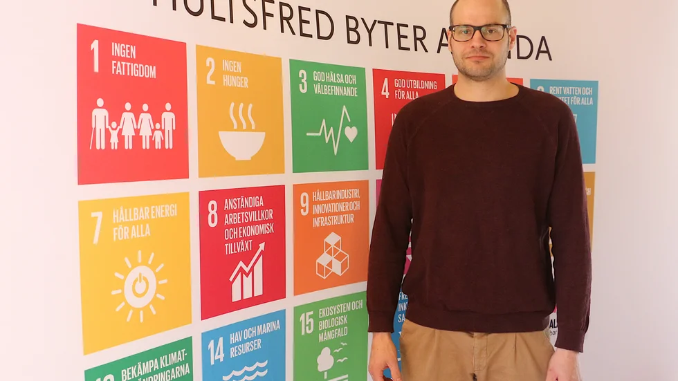 Arvid Lindblad jobbar numera heltid i Hultsfreds kommun, som har startat ett hållbarhetskontor.