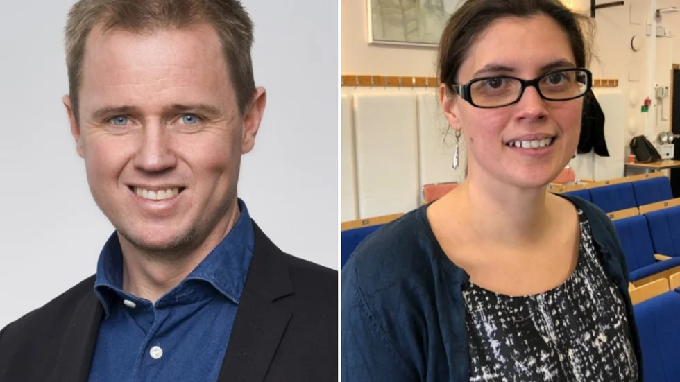 Erik Ojala, chef för grundskolan i Uppsala kommun, och Helena Dübeck, föreningsombud för Lärarnas riksförbund i Uppsala.