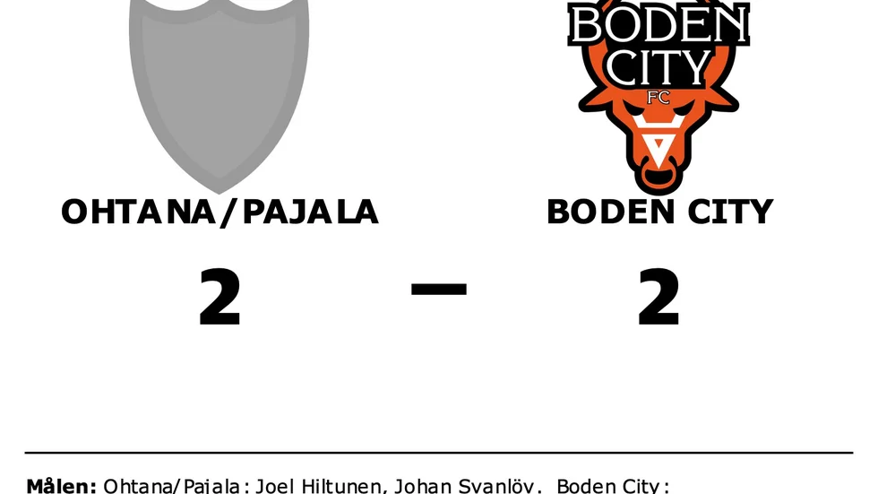 Ohtana/Pajala FF spelade lika mot Boden City FC