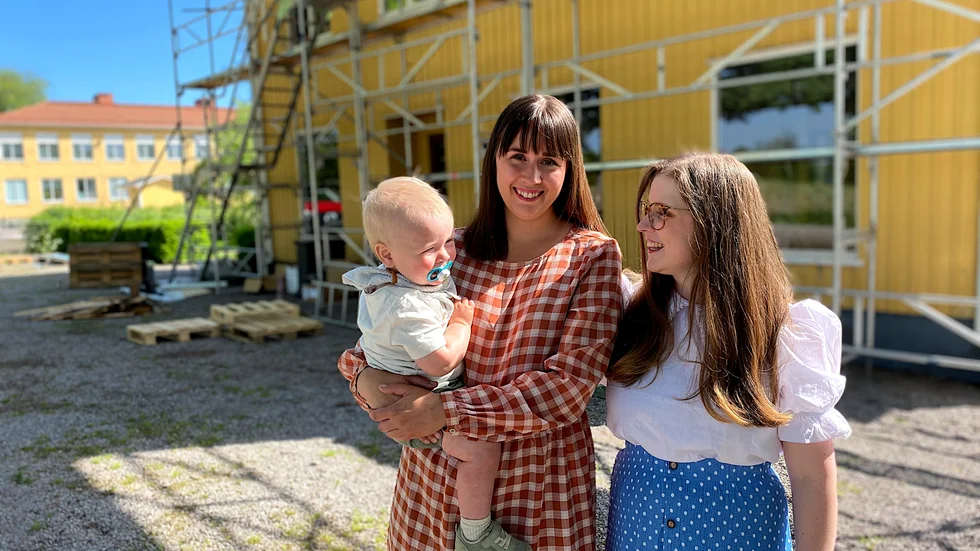 Denna bild togs förra torsdagen. Till helgen ska byggnadsställningen vara nedmonterad. 