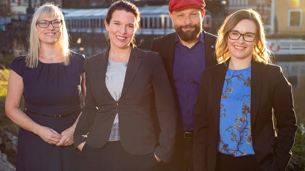 Malin Sjöberg Högrell, Lina Nordquist, Mohamad Hassan och Helena Hedman Skoglund från Liberalerna i Uppsala.