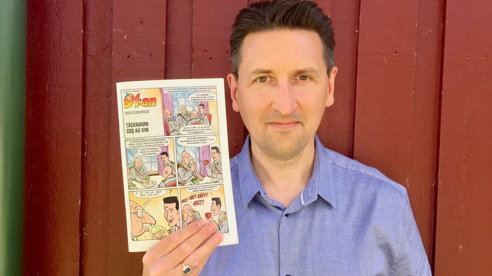 Lars Gyllenhaal har blivit seriefigur i 91:an, tecknad av Anders Skoglind i Kiruna.