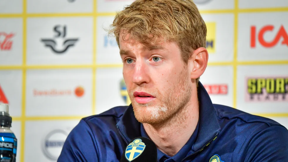 Landslagsbacken Filip Helander är optimistisk inför EM – trots skadan. Arkivbild.