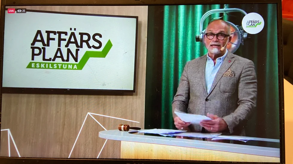 Göran Hogestadh ledde Affärsplan Eskilstunas livesända årsstämma där man beslutade om det nya tillväxtrådet. 