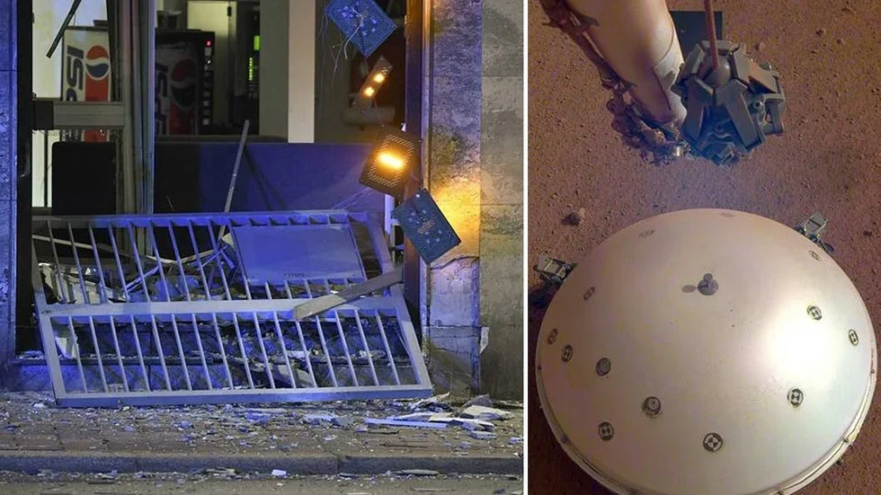 Entrén till en trafikskola i Malmö förstördes av en explosion och forskare tror att skalvet de känt på Mars kan ge ledtrådar om hur planeten bildades.