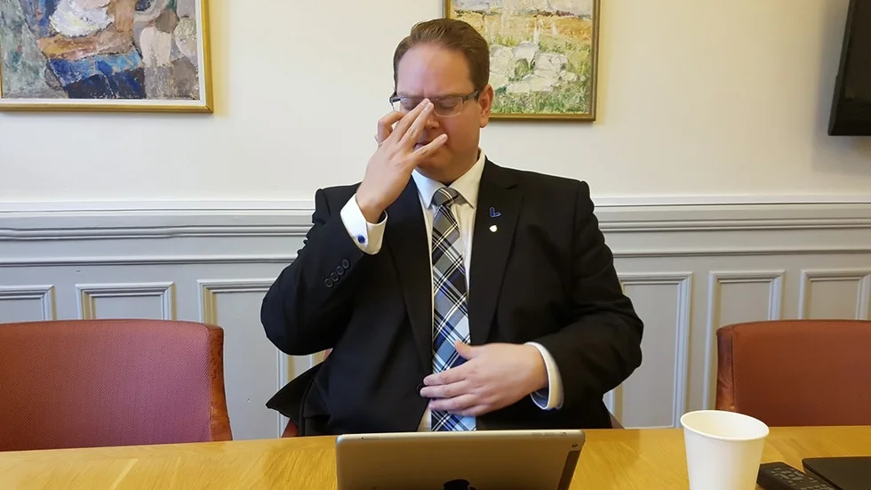 Daniel Andersson är sur. Foto: Jerry Prütz
