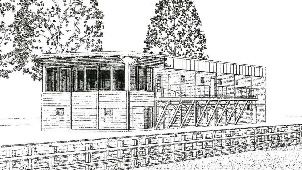 Arkitekt Per Rydberg har ritat den nya hamnbyggnaden, som nu riskerar att inte bli av.