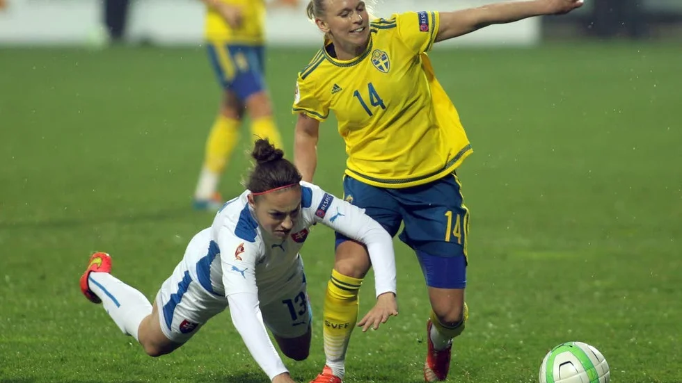 Jonna Andersson i landslagströjan tidigare i år.