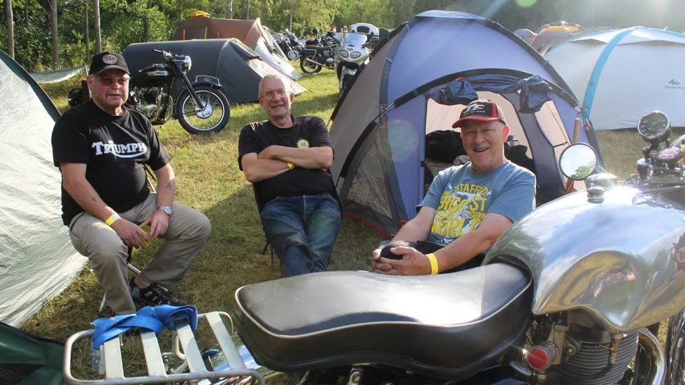 Conny Bergström, Jan-Olof Bodin och Jan Hultberg trivdes på mc-träffen