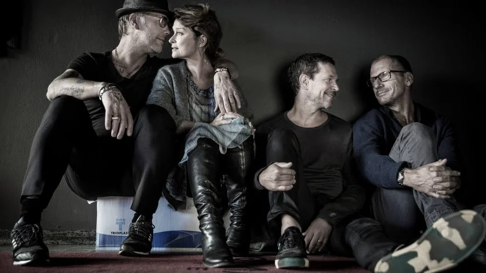 Mikael Persbrandt, Lena Endre, Thomas Hanzon och regissören Stefan Larsson.