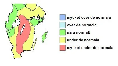 I stora delar av Östergötland är grundvattennivåerna mycket under de normala.
