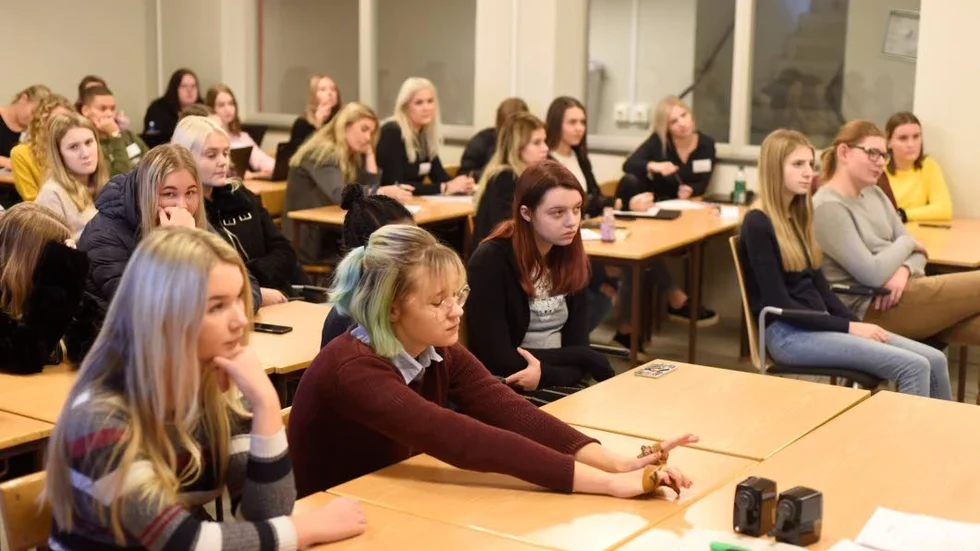 Såväl nuvarande elever som blivande tog del av Amanda Karlssons tips om podcasts.