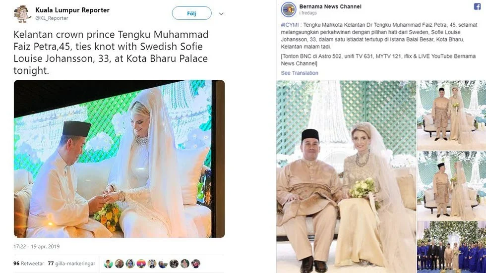Bilder på det kungliga brudparet spreds snabbt i sociala medier under bröllopsdagen.