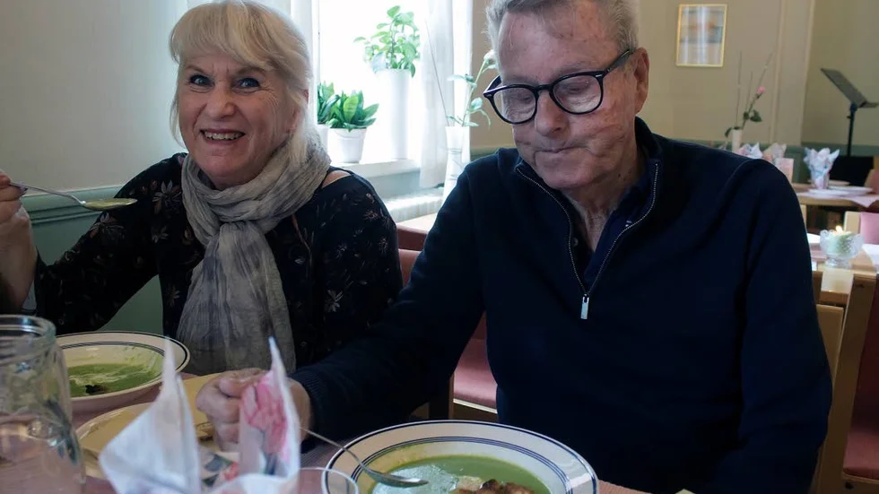 Agnete och Jan Thörnkvist är trogna soppgäster hos Equmeniakyrkan. Det blir en fin stund på dagen, tycker de.