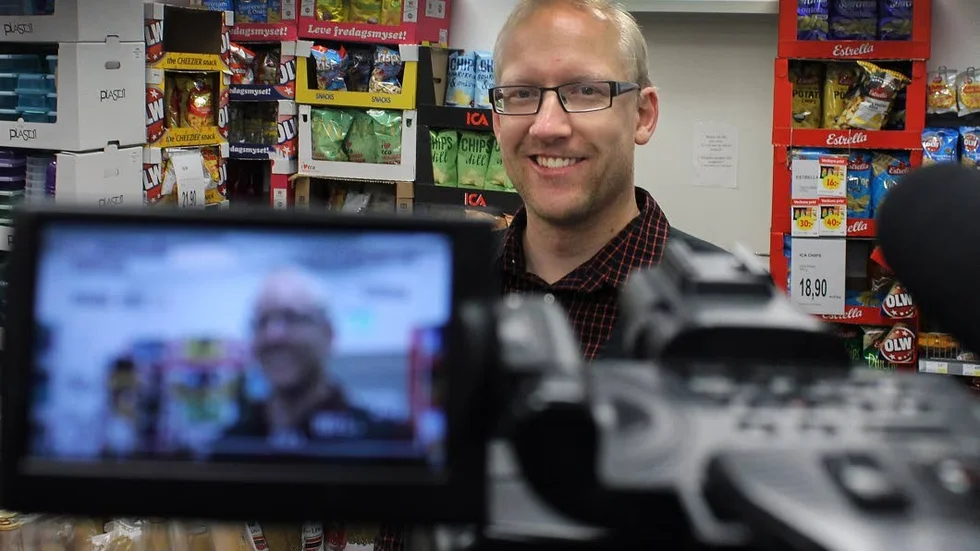 Pierre Hildebrand börjar känna sig bekväm framför tv-kameran.