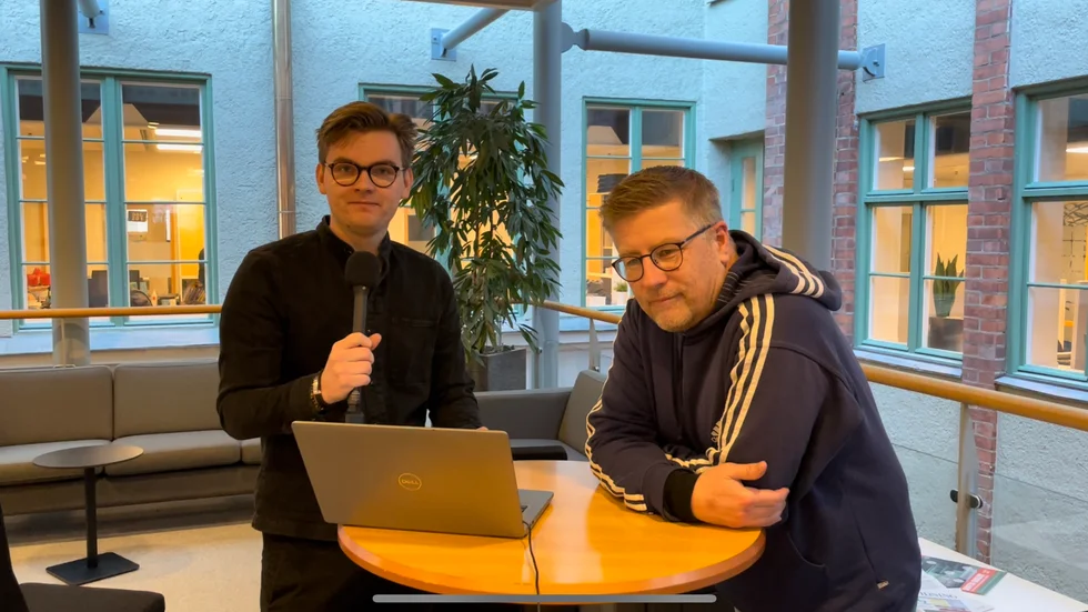 Sport-reportrarna Carl Holmqvist och Per Bergsten. 