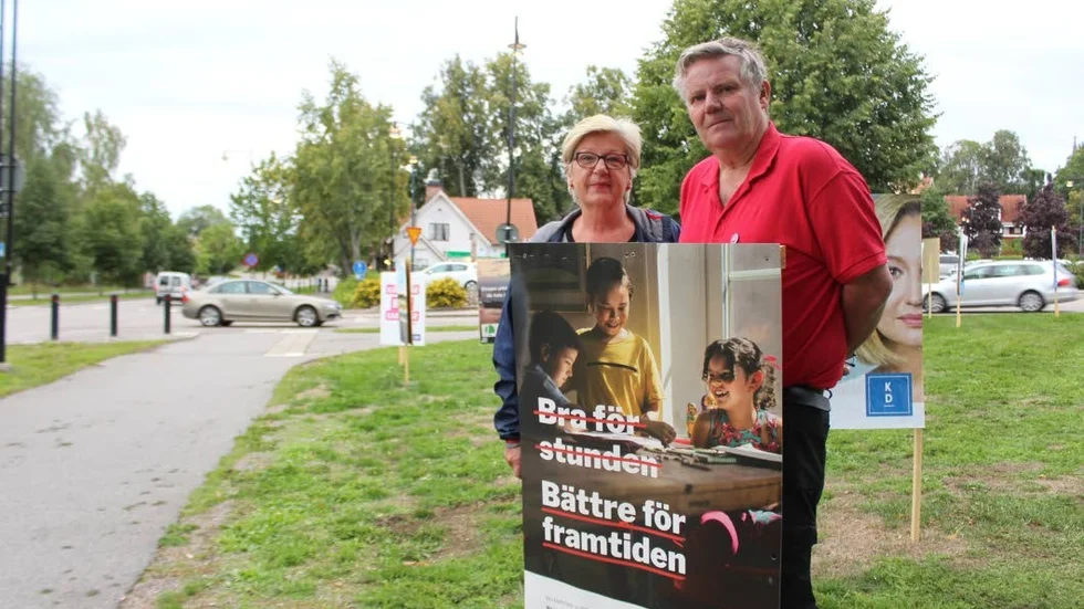 Ninni Ahlf och Lennart Pettersson har förhoppningar om att Vänsterpartiet kan gå från ett till två mandat i årets val till fullmäktige.