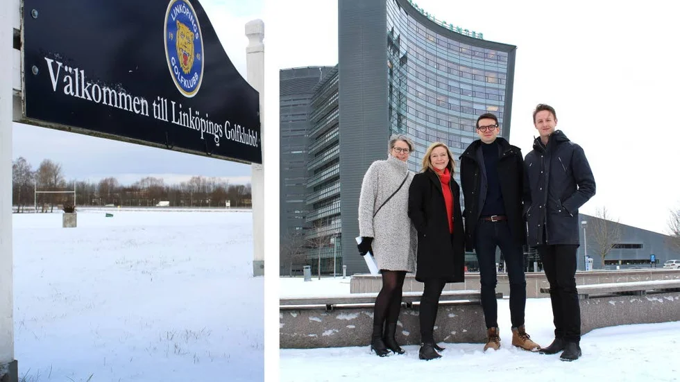 Framtidsplanerna presenterades i Mjärdevi. Karolina Ganhammar, Lena Miranda, Elias Aguirre och Niklas Söör som driver företag i Mjärdevi.