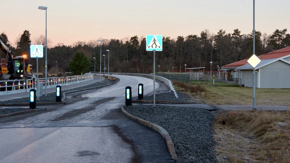 Det nya farthindret vid Ekbackens förskola är klart. Foto: Anders Sjögren