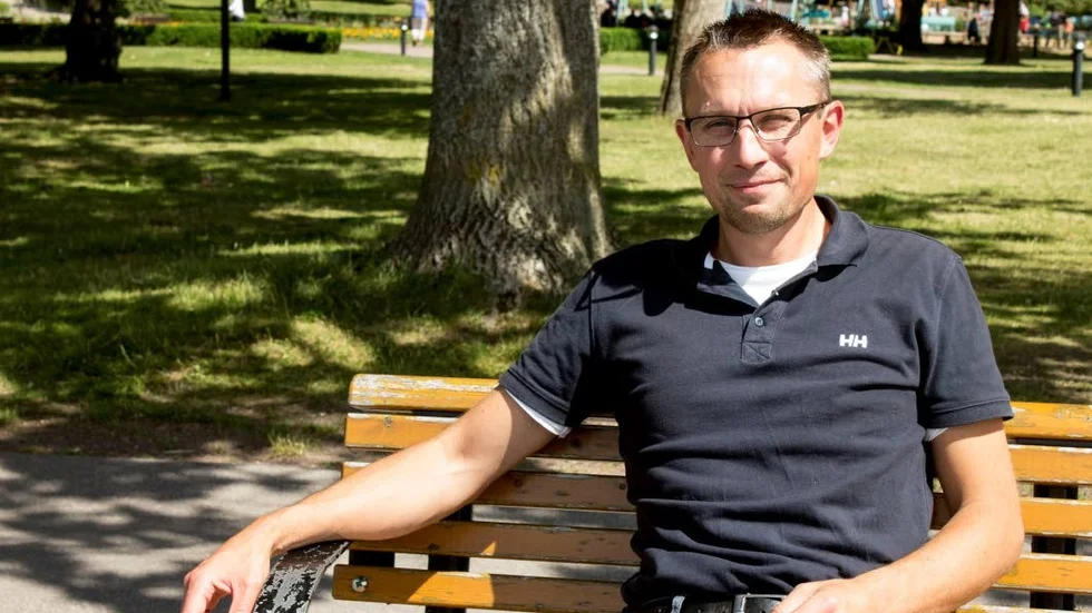 Daniel Nilsson 40 år, brukar inte skydda sig med solskyddsfaktor.