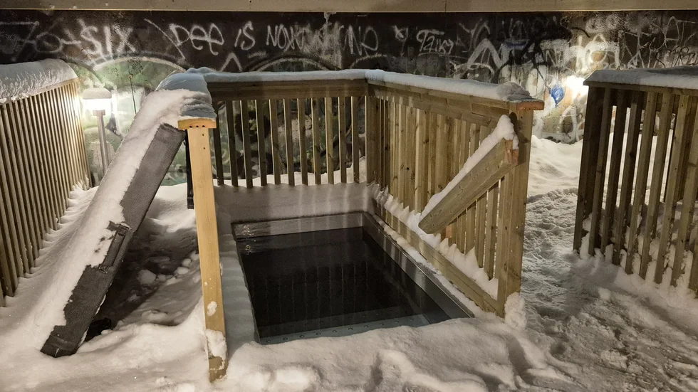 Kallbadet tillhör det nyöppnade Polarbadet i Övertorneå.