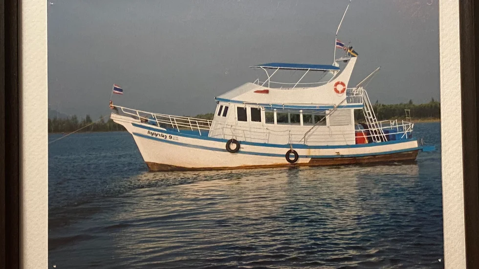 Paret Lindbergs båt som de använde för att visa runt turister och fiske. 