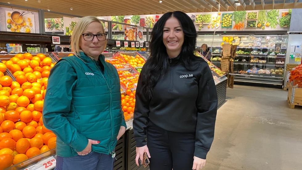 Coop Finspångs butikschef Anna Hållqvist och Malin Fritiofsson, marknadsansvarig och projektledare, vill locka fler barnfamiljer till Vibergabutiken.