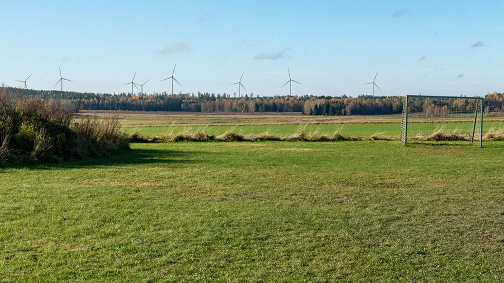Så här ser vindkraftsprojektets visualiseringsbild från Valla ut.