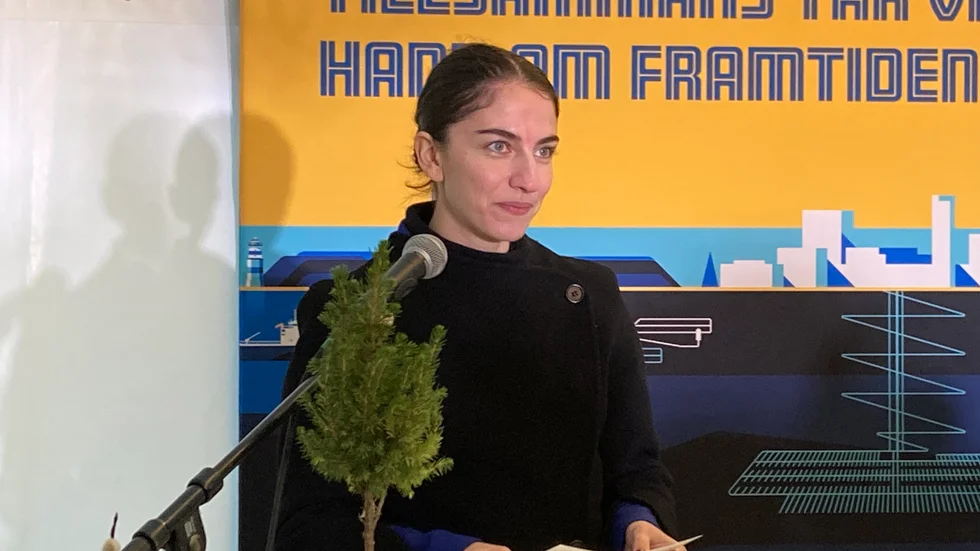Miljöminister Romina Pourmokhtari invigningstalade i Forsmark.