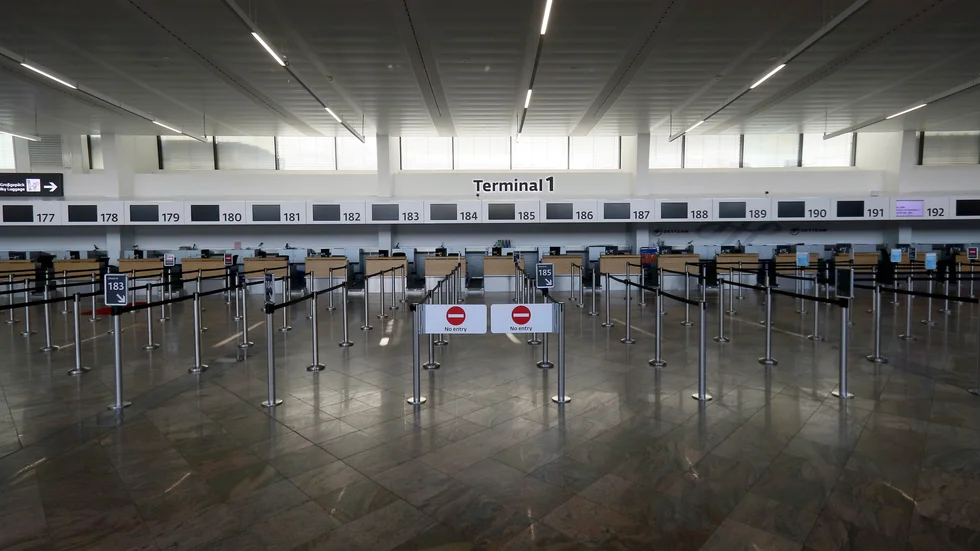 Incheckningsdiskar på flygplatsen Schwechat i Wien. Arkivbild.