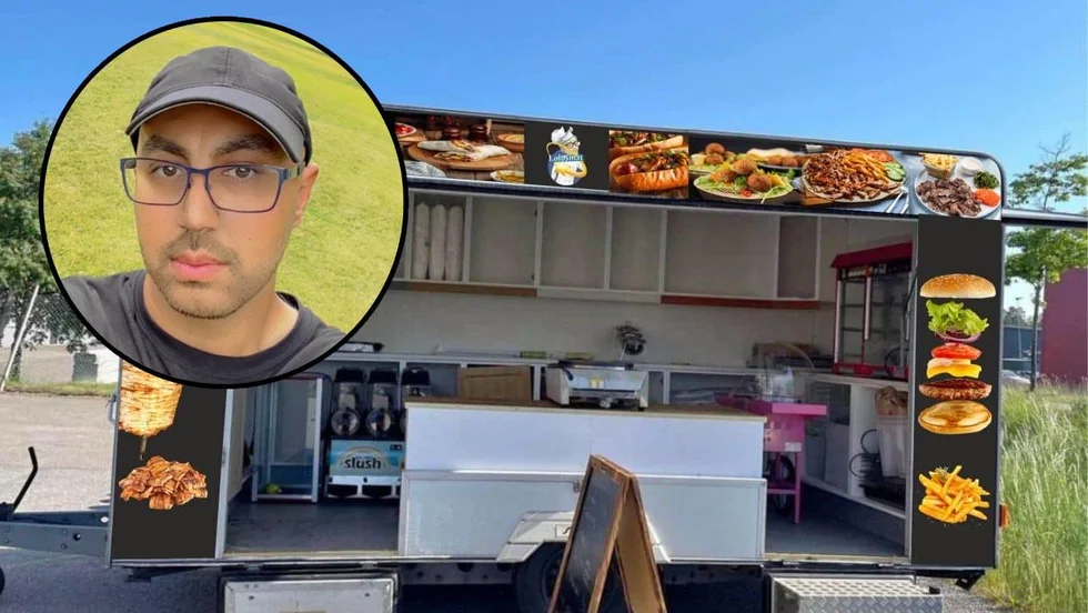 Hassan Yakoub, 30, från Hållsta har nyligen fått sin matvagn registrerad som livsmedelsanläggning. 
