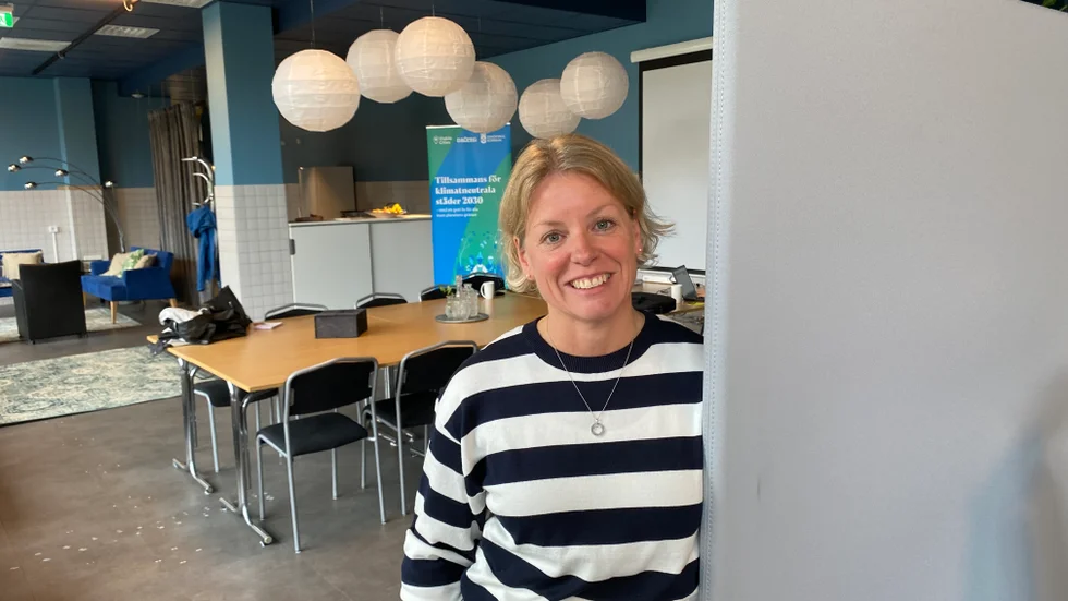 Hållbarhetsstrategen Maria Nordling ser fram emot givande möten och diskussioner i den nya lokalen.
