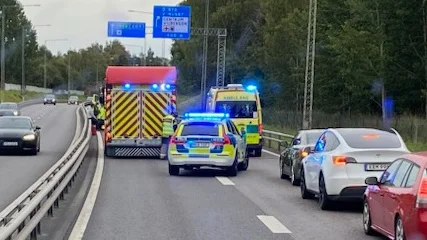En trafikolycka på Söderleden skapade köer på tisdagseftermiddagen.