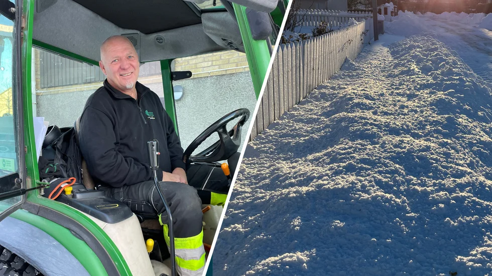 Under nyårsnatten och nyårsdagen föll runt en decimeter snö, kommunen lägger nu stora resurser på att röja snön.