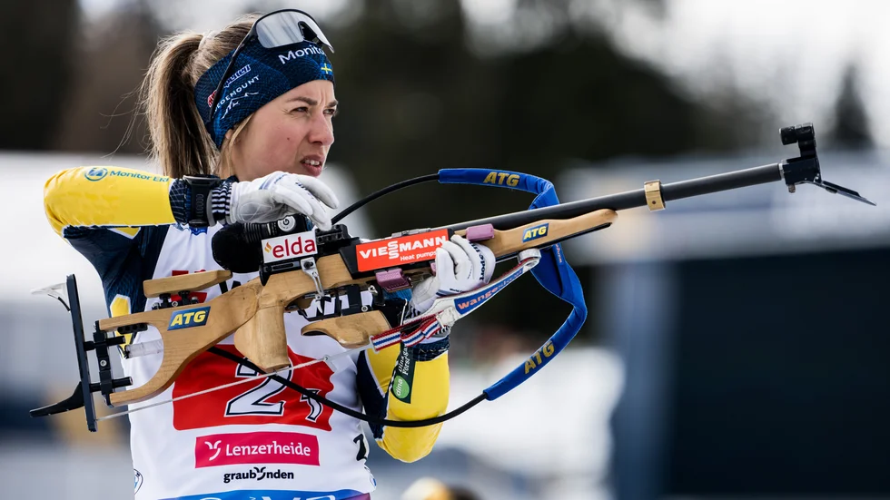 Anna Magnusson gjorde en bra första sträcka med tanke på det olyckliga fallet och skidbrottet.