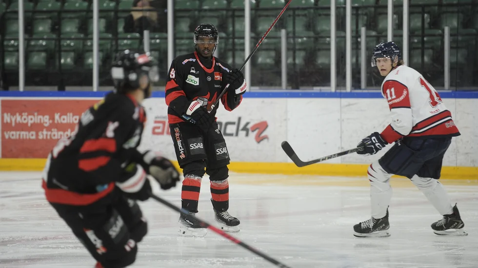 Leo Landor var ytterst nära att bli matchhjälte för Nyköpings SK mot Hanviken.