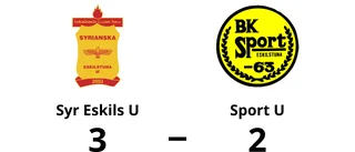 Syr Eskils U vann mot Sport U – trots underläge i halvtid