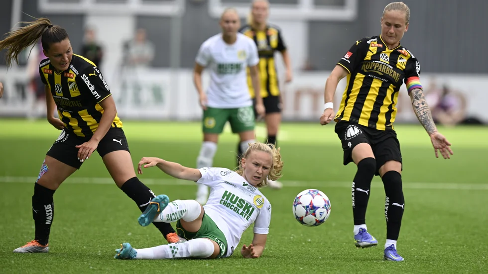 Hammarbys Matilda Vinberg i det damallsvenska mötet med Häcken för en och en halv vecka sedan. Arkivbild.