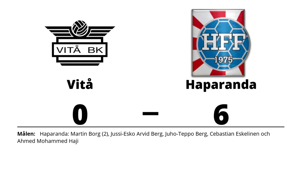 Vitå BK förlorade mot Haparanda FF