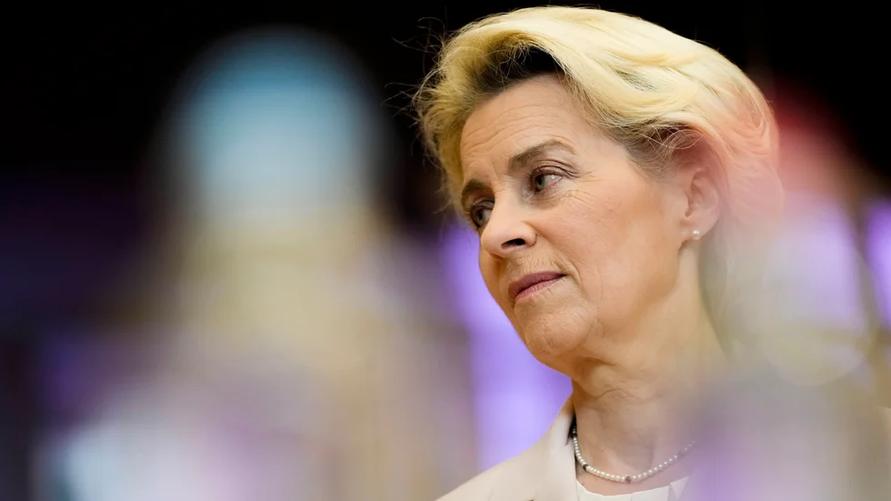 EU-kommissionen, med ordförande Ursula von der Leyen, vill få möjlighet att dra i nödbromsen för gaskonsumtionen om lagernivåerna blir för låga i vinter. Arkivbild.