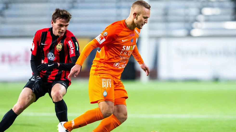Alexander Michel gjorde första matchen från start borta mot Brommapojkarna.